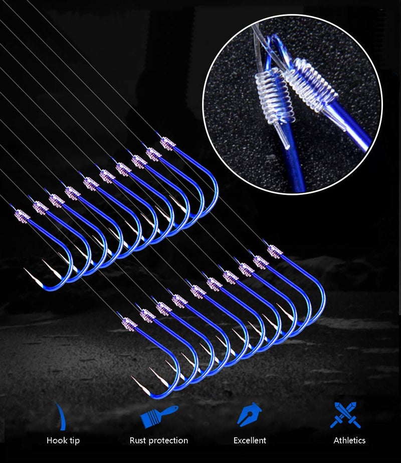 AMHDV Small Fishing Hooks with Line, Super Quick Penetration Fishing Hook Tie Nylon Line (Pack of 20) (8#) - Image 3